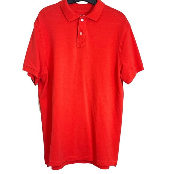 J Crew Vintage Polo Shirt Mens Size M Red Cotton Short Sleeve Preppy Sustainable - Picture 1 of 8